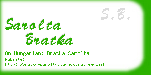 sarolta bratka business card